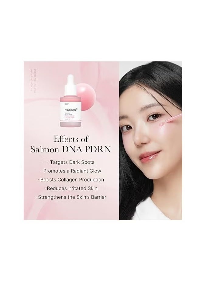 ميدي سيروم ميديكيوب الوردي بحمض السالمون PDRN، سيروم متوهج وردي، ببتيد، نياسيناميد، مرطب ومنعم ومشد للبشرة، لون بشرة غير موحد، عناية كورية بالبشرة | 1.01 أونصة سائلة (1.01 أونصة سائلة، حمض السالمون PDRN) - Image 2