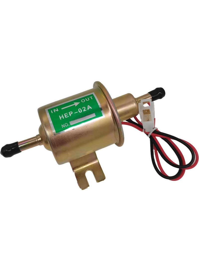HEP-02A 12V Electric Fuel Pump Metal Solid Petrol 12 Volts Replacement For Motorcycle Carburetor ATV Trucks Boats For Gasoline or Diesel Engine HEP02A Low Pressure Gas Diesel Fuel Pump 2.5-4psi - Image 1