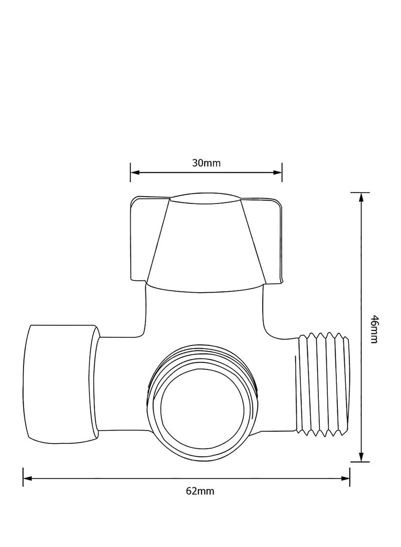 Diverter, Solid Brass Shower Arm Diverter Valve,Handheld Shower and Shower Head Shower Arm 2-Way Diverter for Handshower Universal Component, Replacement Par - Image 5