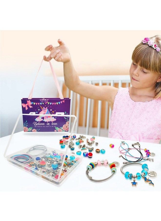 Klmars - Charm Bracelet Making Kit Jewelry Making Supplies Beads Unicorn/Mermaid Crafts Gifts Set For Girls Teens Age 5 12 - Image 1