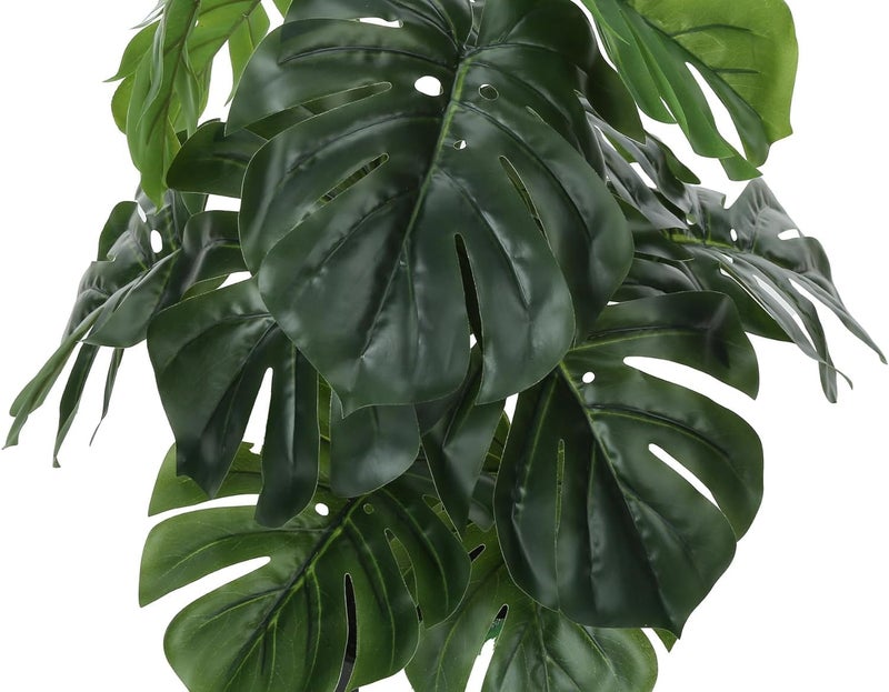 Dekorly Fake Plants Artificial Floor Plants Large Tropical Palm Tree Monstera in Pot Faux Trees for Indoor Outdoor Home (Monstera | Black Pot, Pack of One) - Image 3