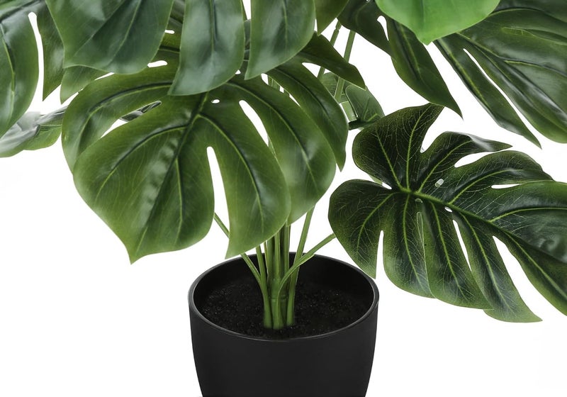 Dekorly Fake Plants Artificial Floor Plants Large Tropical Palm Tree Monstera in Pot Faux Trees for Indoor Outdoor Home (Monstera | Black Pot, Pack of One) - Image 4