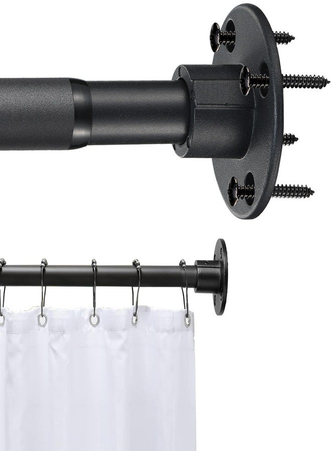 ABtool Black Shower Curtain Rod Drill In Wall 30in-49in, Adjustable Closet Rod for Hanging Clothes, Heavy Duty Shower Rods for Bathroom Screw In Wall, Permanent Wall Mounted - Image 1