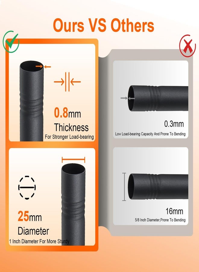 ABtool Black Shower Curtain Rod Drill In Wall 30in-49in, Adjustable Closet Rod for Hanging Clothes, Heavy Duty Shower Rods for Bathroom Screw In Wall, Permanent Wall Mounted - Image 5