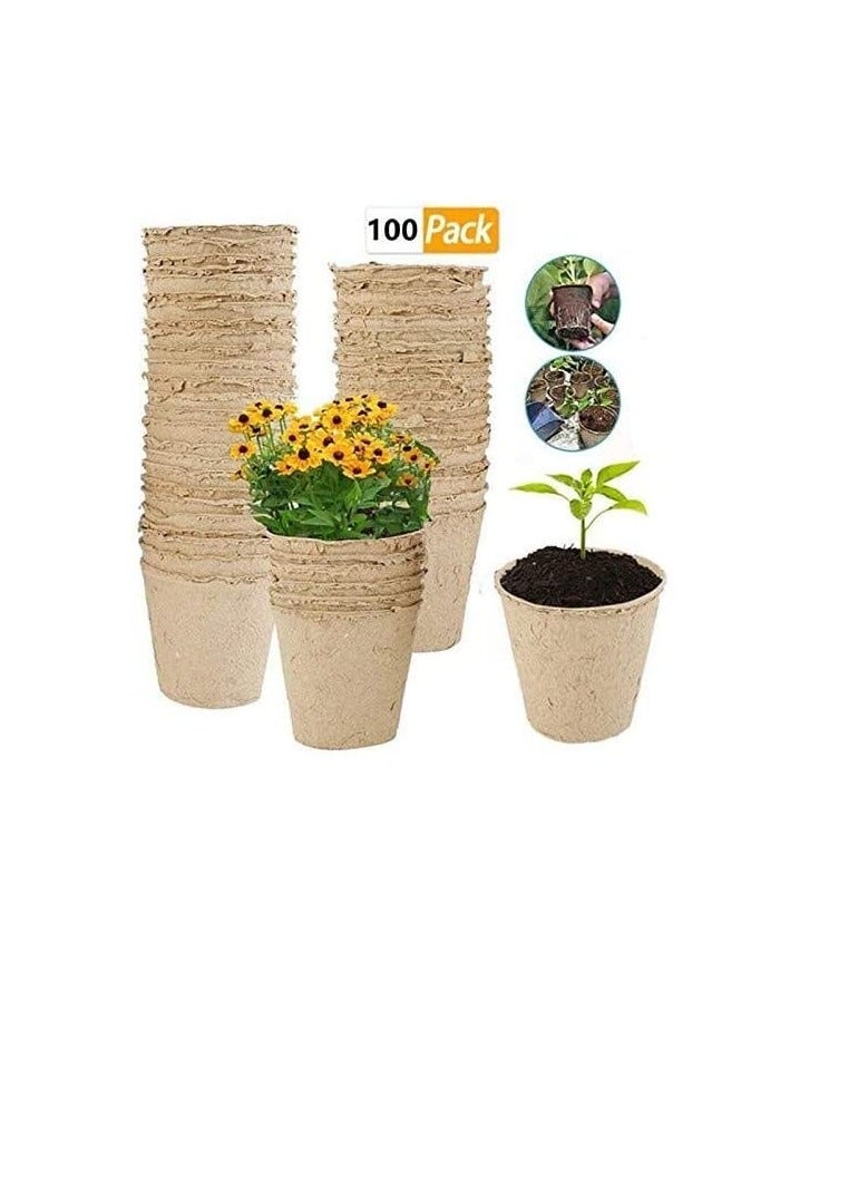 Generic Delicate 100 Pcs Nursery Pots Biodegradable Paper Pulp Peat Pot Plant Nursery Cup Tray Nursery Pot Pouch Potted Plant Grow - Image 3