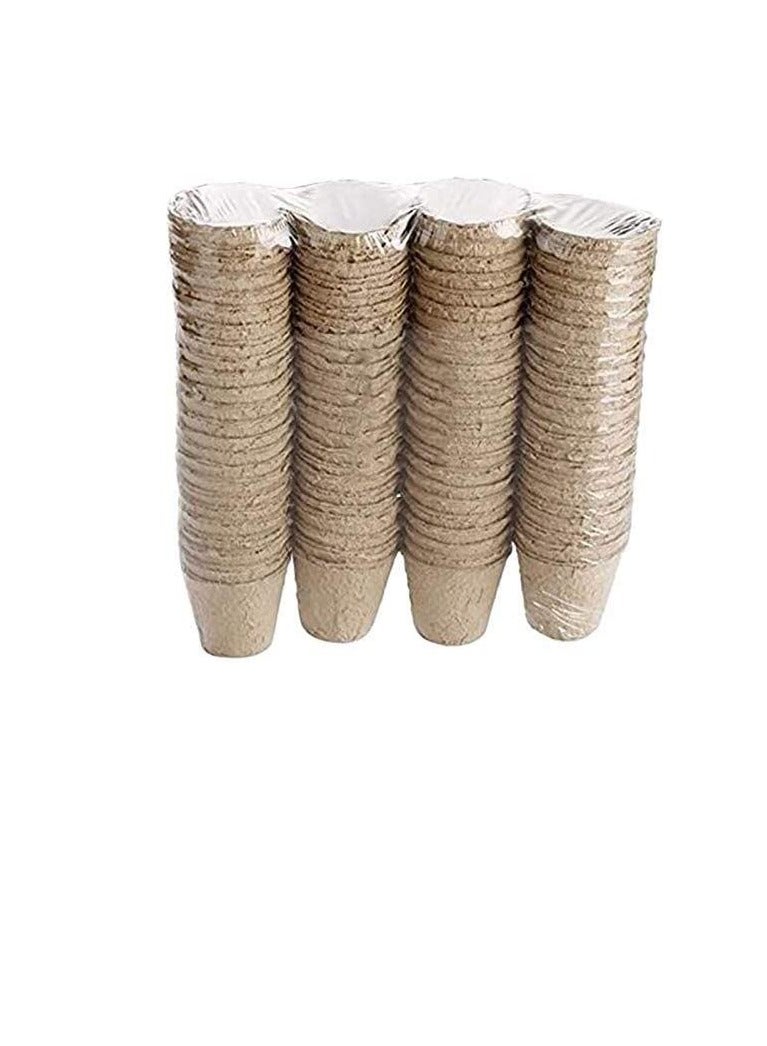 Generic Delicate 100 Pcs Nursery Pots Biodegradable Paper Pulp Peat Pot Plant Nursery Cup Tray Nursery Pot Pouch Potted Plant Grow - Image 1