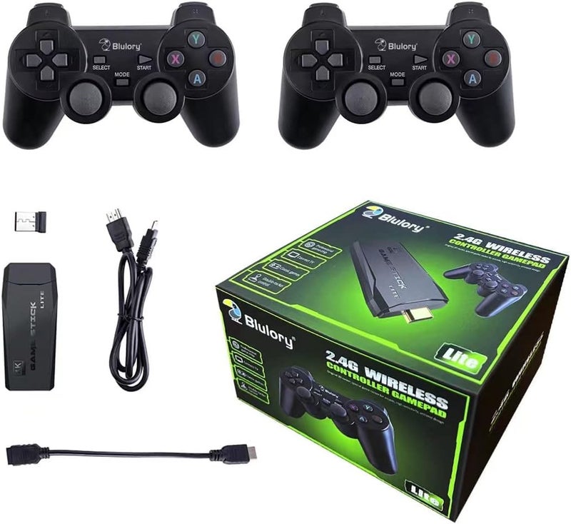 4K Smart Video Game TV Stick,Video Game Consoles,10,000 Games 32/64GB Retro Classic Gamin 2.4G Wireless Gamepads Controller (64G,10000+ Games)