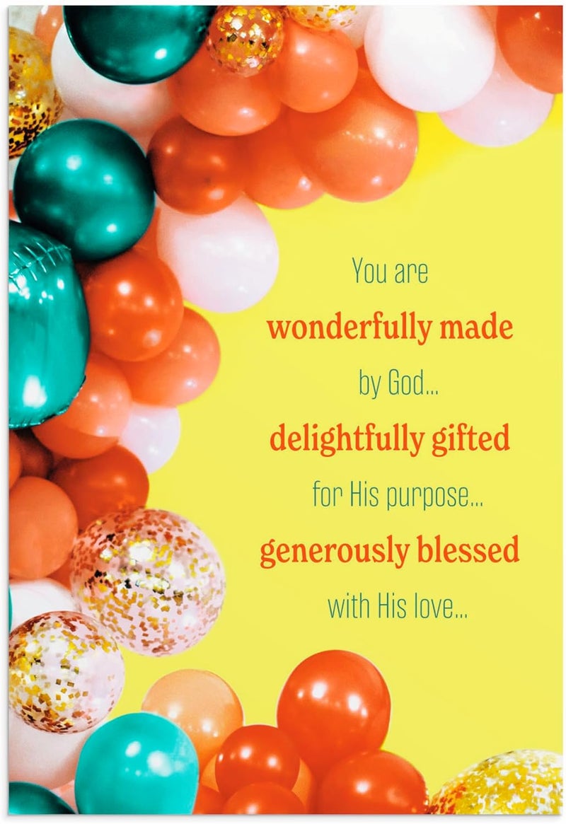 DaySpring  Birthday Balloons  4 Balloon Designs Assortment with Scripture  12 Happy Birthday Boxed Cards  Envelopes U0057 - Image 4