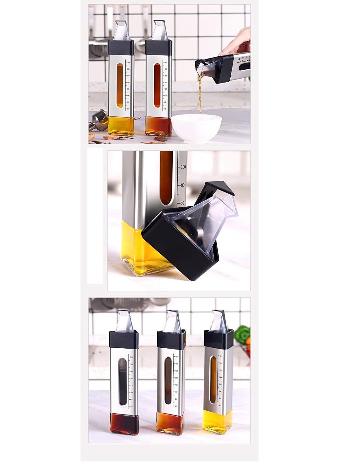 Kmart KHODIYAR Latest Oil Dispenser Stainless Steel Oil Pot Soy Sauce Bottle Seasoning Bottle 200 ML Pack of 1  - Image 5