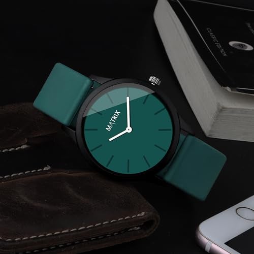 Matrix Minimalist Dial with Softest Silicone Strap Analog Wrist Watch for Men & Boys (Teal) - Image 2