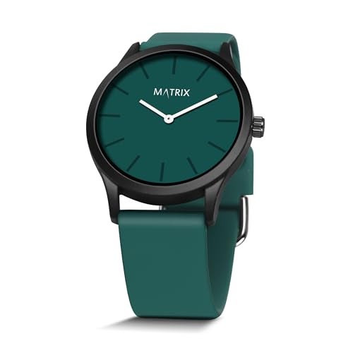 Matrix Minimalist Dial with Softest Silicone Strap Analog Wrist Watch for Men & Boys (Teal) - Image 4