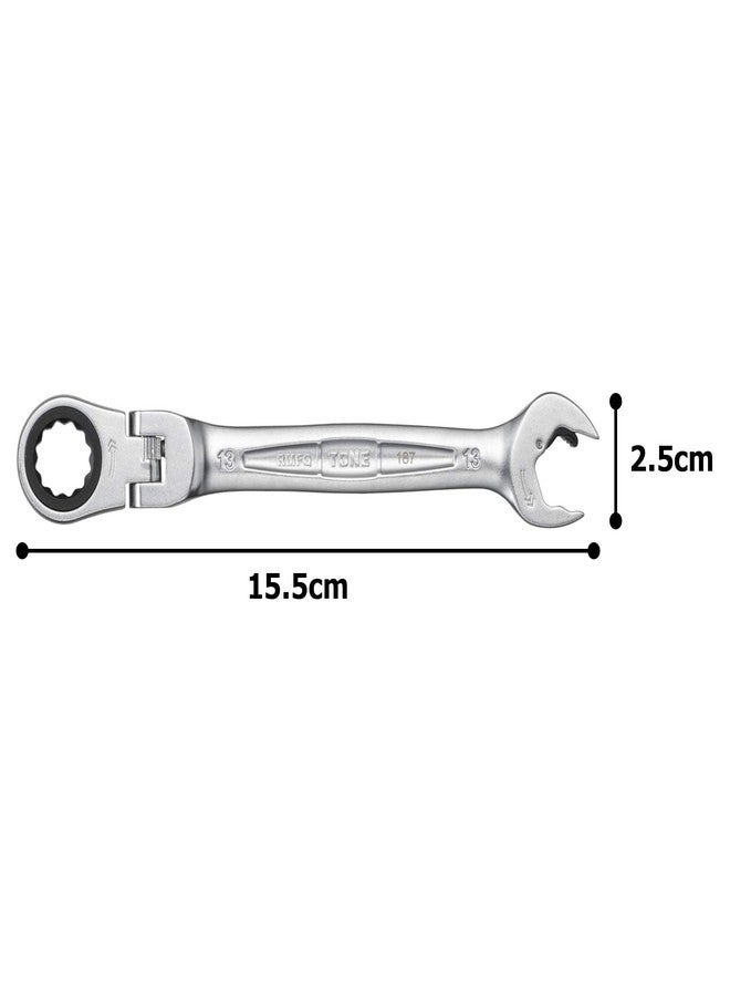 TONE Ratchet Ring Wrench Ratcheting Spanner Head Flex Head Set RMFQ-13 13mm - Image 3
