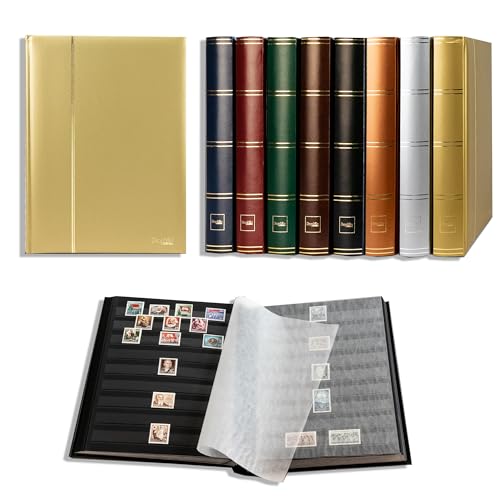 Prophila Collection Prophila Metallic Edition Stamp Album New 60 Black Sides Padded Gold Cover - Image 1