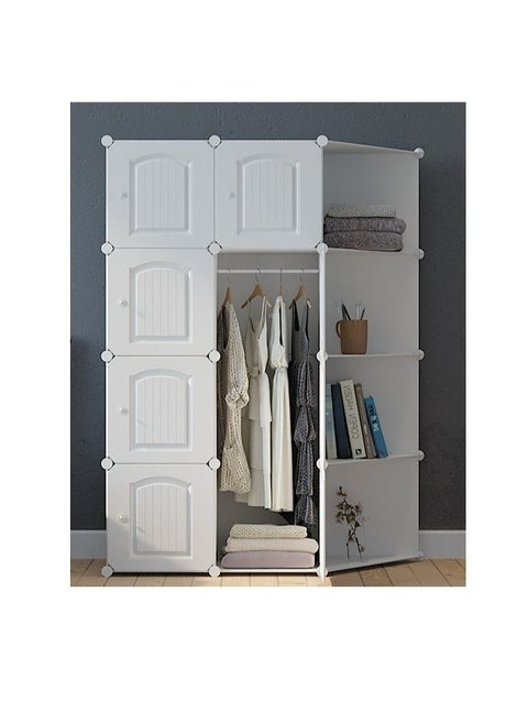 Portable Closet Wardrobe - Cube Storage Organizer  Plastic Clothing Cabinet  Bedroom Armoires for Toys Shoes  Clothes
