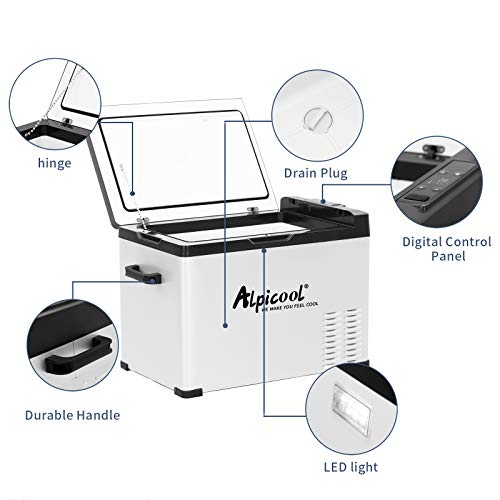 Alpicool فريزر السيارة المحمول Alpicool C40، ثلاجة 12 فولت، سعة 42 كوارت (40 لتر) تبريد سريع، ثلاجة سيارة 12 فولت، مبرد سيارة للسيارات الترفيهية، الشاحنات، التخييم، الهواء الطلق -12/24 فولت DC و 100-240 فولت AC - Image 5