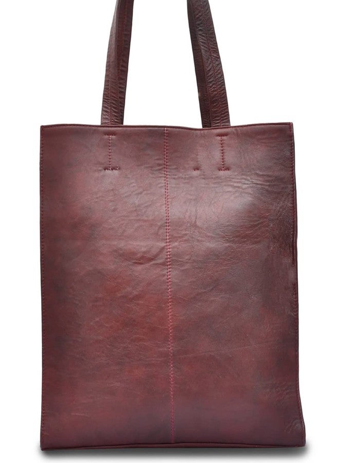 ASM TOTE BAG : LONG WINE SOFTY LEATHER TOTE BAG - Image 4