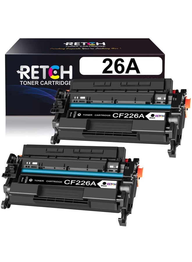 RETCH Compatible Black Toner Cartridges Replacement for HP 26A CF226A 26X CF226X Work with Pro M402dne M402dn M402n M402dw MFP M426fdw M426fdn M426dw (2 Pack) - Image 1