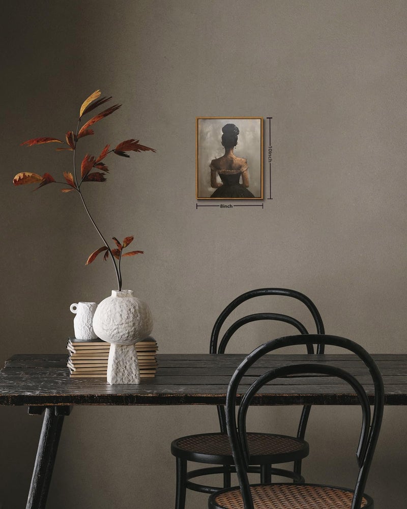 KISSFOX Vintage Framed Wall Art Decor Victorian African American Pictures Paintings Wall Decor Moody Black Girl Canvas Art Prints Modern Farmhouse Black Woman Artwork For Kitchen Living Room Bedroom - Image 3