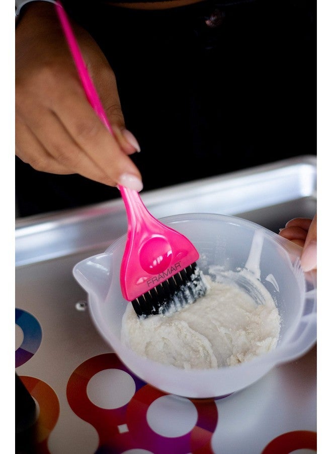 FRAMAR Pink Hair Color Brush - Hair Coloring Brush for Hair Dye, Hair Dye Brush to Apply Hair Color, Color Brushes for Hair Salon, Brush for Dyeing Hair, Colour Brush for Hair Coloring, Dye Tools - Image 3