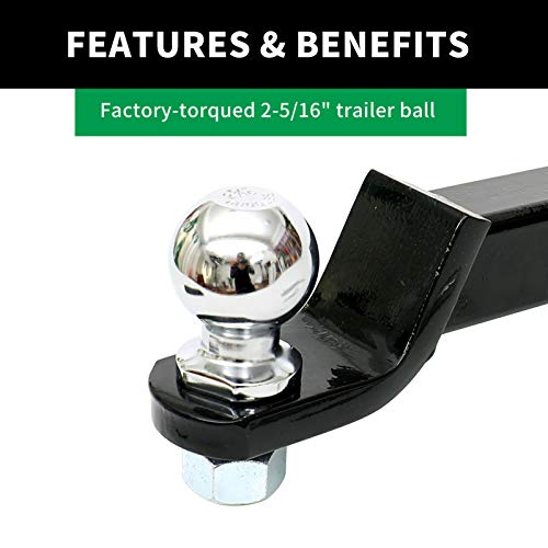 HICKS 45041 Trailer Hitch Mount with 2-5/16-Inch Ball & Pin, Fits 2-Inch Receiver,7,500 lbs,2-in Drop - Image 4
