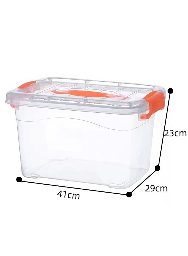 مربع تخزين شفاف ، سلة تخزين ، 27L سعة يحتوي على مربع ، مربع تحتوي متعدد الوظائف ، تصميم قابل للتراكم ، مربع تخزين شفاف مغلق مع غطاء ، قطعة واحدة - Image 2