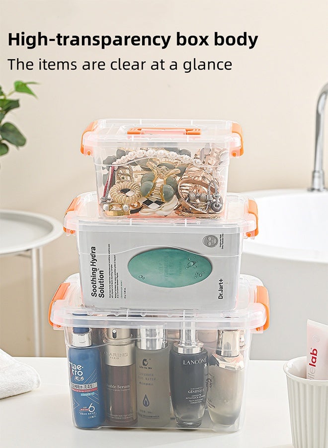 مربع تخزين شفاف ، سلة تخزين ، 27L سعة يحتوي على مربع ، مربع تحتوي متعدد الوظائف ، تصميم قابل للتراكم ، مربع تخزين شفاف مغلق مع غطاء ، قطعة واحدة - Image 3
