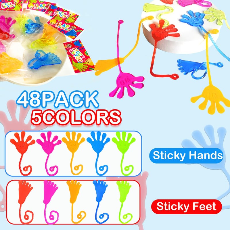 Leetous Party Favors Supplies Goodie Bag Stuffer Fillers for Kids (48 PCS),Sticky Hands & Feet for Toddlers,Birthday Pinata Classroom Non Candy Treats,Easter Egg Basket Fillers Prize Toys Gifts for Boys Girls - Image 2