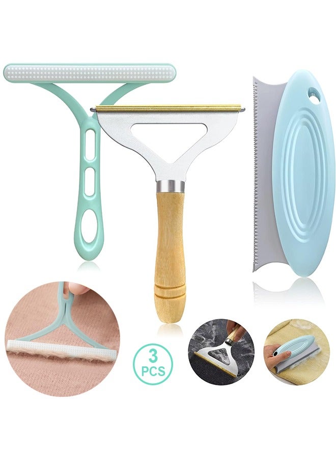 3Pcs Lint Removers, Manual Portable Fabric Shaver, Portable Dog Cat Hair Remover, Lint Cleaner Brush, Reusable Lint Shaver and Carpet Scraper for Clothes, Fuzz, Couch, Dust, Car Mat, Hairball - Image 1