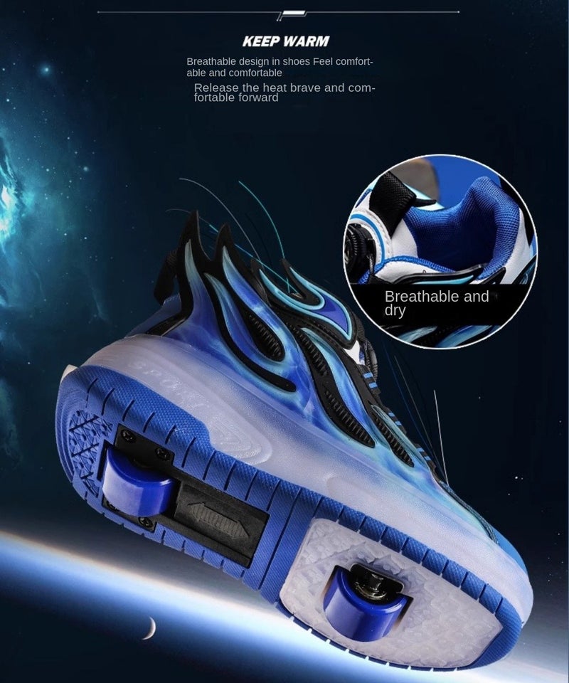 Y&D Kids And Adult Roller Skates Shoes 4 Wheels Roller Shoes Boys Girls Wheel Shoes Roller Sneakers Shoes for Beginner More Balanced - Image 5