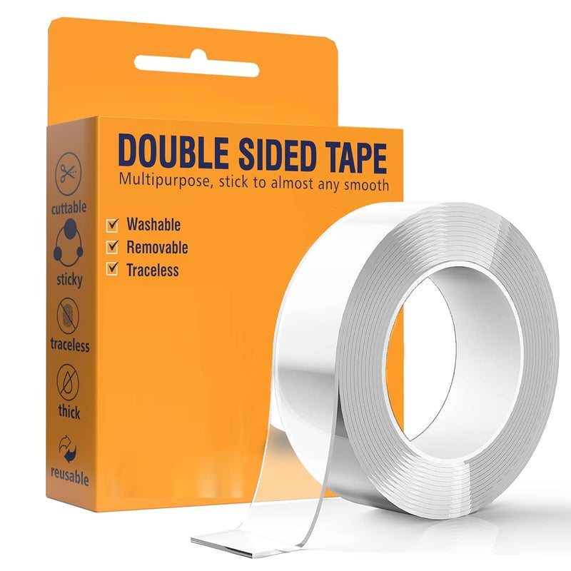 Generic 5 Meter Double Sided Tape Heavy Duty - Multipurpose Removable Traceless Mounting Adhesive Tape for Walls，Washable Reusable Strong Sticky Strips Grip Tape (4)  - Image 2