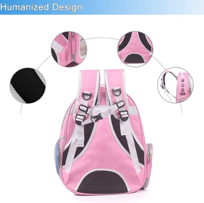 N.C Pet Portable Carrier Space Capsule Backpack Cat Dog Carriers Backpack Pet Bubble Backpack Airline-Approved Ventilate Transparent Capsule Backpack for Travel Hiking Outdoor Use (Pink) - Image 5