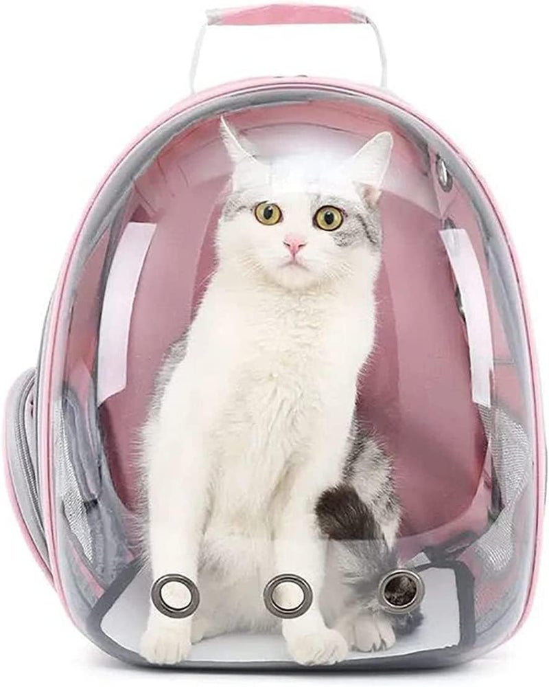 N.C Pet Portable Carrier Space Capsule Backpack Cat Dog Carriers Backpack Pet Bubble Backpack Airline-Approved Ventilate Transparent Capsule Backpack for Travel Hiking Outdoor Use (Pink) - Image 4
