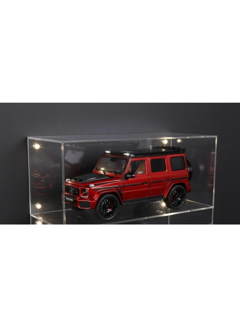 توي لاند نموذج سيارة رياضية فاخرة مصبوبة بمقياس 1:24 - سيارة لعبة معدنية حمراء بأبواب قابلة للفتح، وتصميم داخلي مفصل، وإطارات مطاطية - Image 2