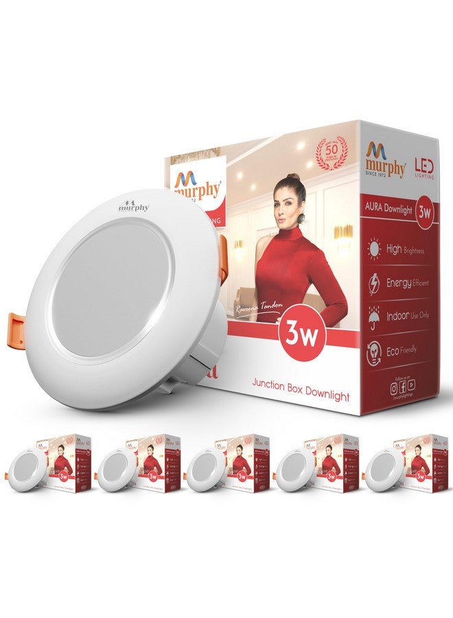 Murphy 3W Aura Deep Junction Box LED Down Light : Pack of 6, Warm White (Golden Yellow) - Image 1