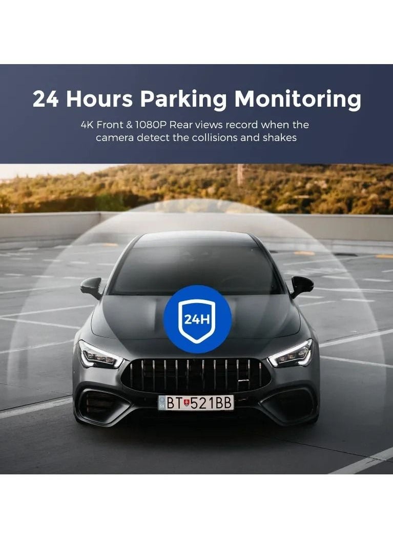 داش كام M300S 4K أمامية وخلفية بتحكم الصوت مع ذاكرة 64 جيجا مجانية