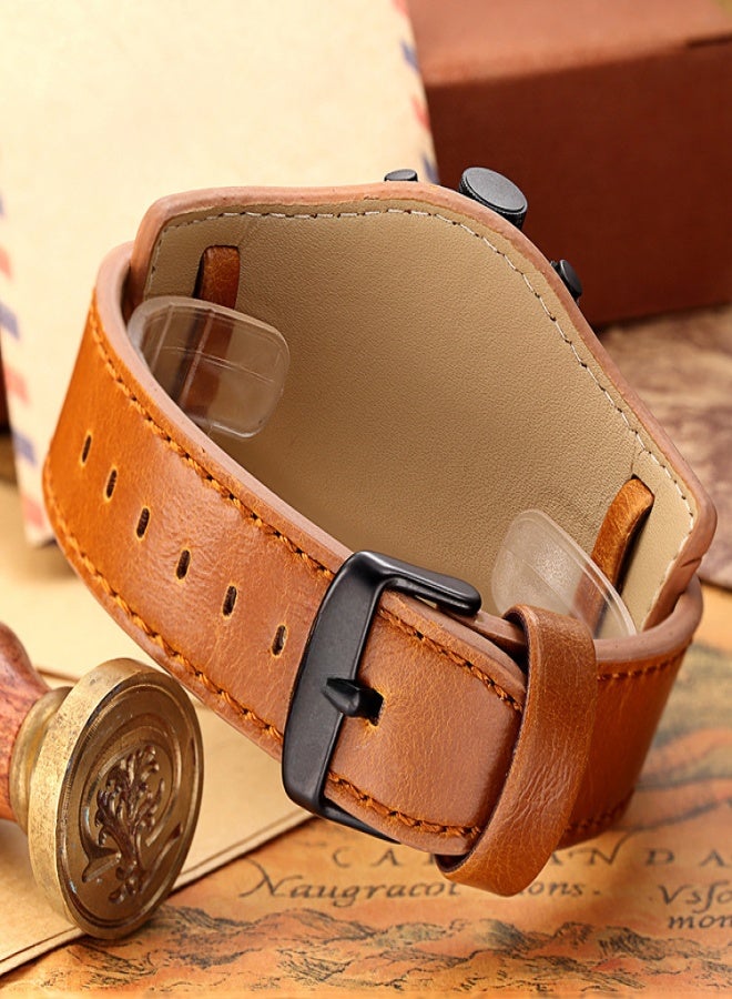 CURREN Karien 8225 men's large belt sports watch Europe and the United States watch large dial BlackShellBlackFaceBlackLetterBlackBelt - Image 4