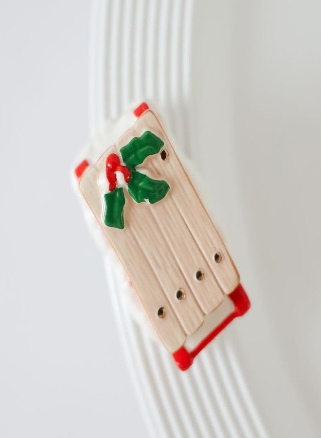 nf nora fleming Nora Fleming Ho Ho Whoa! (Vintage Sled) A444 - Hand-Painted Ceramic Holiday Decor - Winter Minis for The Home and Office - Image 2