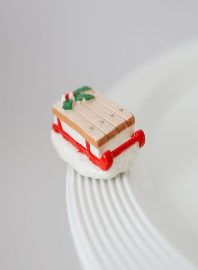nf nora fleming Nora Fleming Ho Ho Whoa! (Vintage Sled) A444 - Hand-Painted Ceramic Holiday Decor - Winter Minis for The Home and Office - Image 1