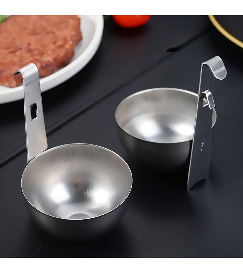 2pcs Assorted Varieties Stainless Steel Non Stick Egg Cooker For Soft Hard Boiled Eggs - Image 2