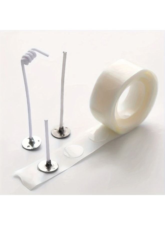 White Double Sided Adhesive Dots Roll 100pcs For Candle Wicks Balloons DIY Crafts - Image 2