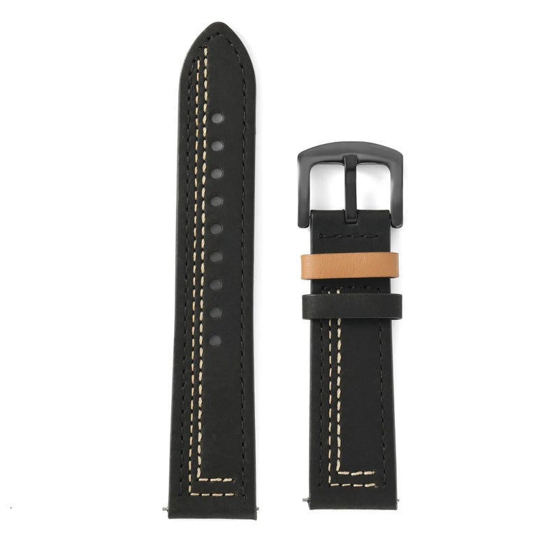 Bluejw 20mm 22mm Genuine Leather Watch Strap Replacement for Huawei GT Series Samsung Galaxy Watch Garmin Fenix & Forerunner – Durable Leather Watch Band with Quick Release - Image 1
