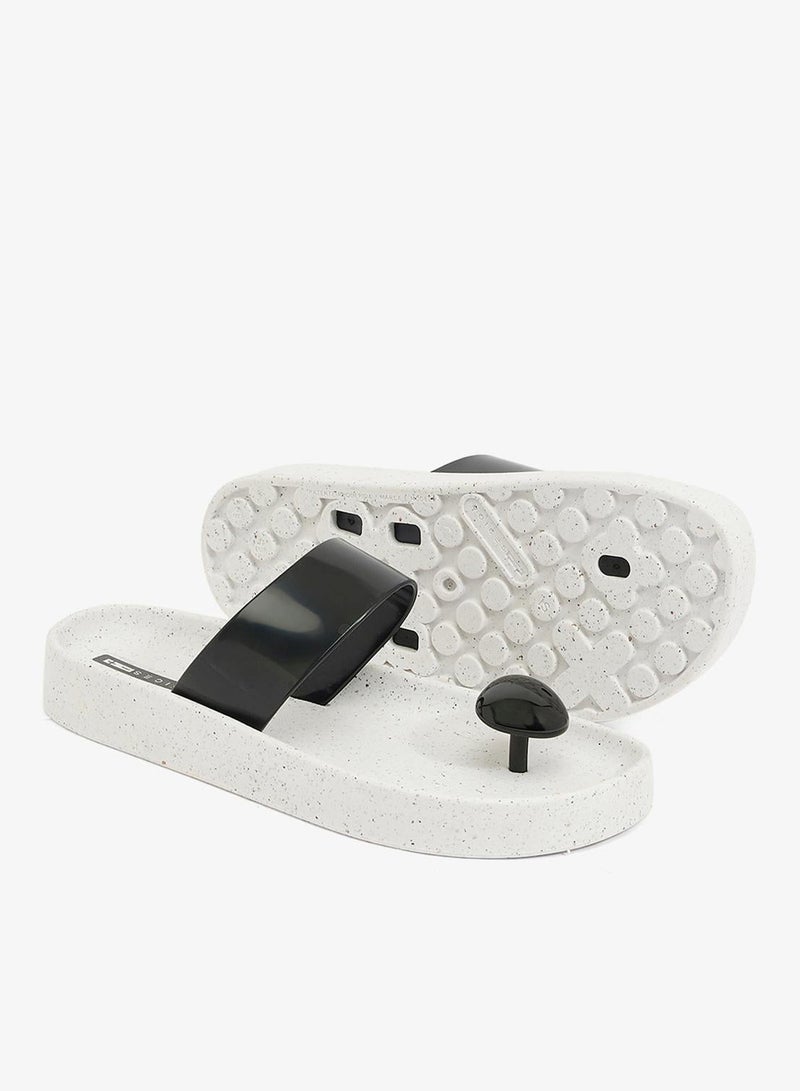 Voices Smooth Stone Women'S Anti Slip Sole  Colored Strap Sandals - White/Black - Image 3