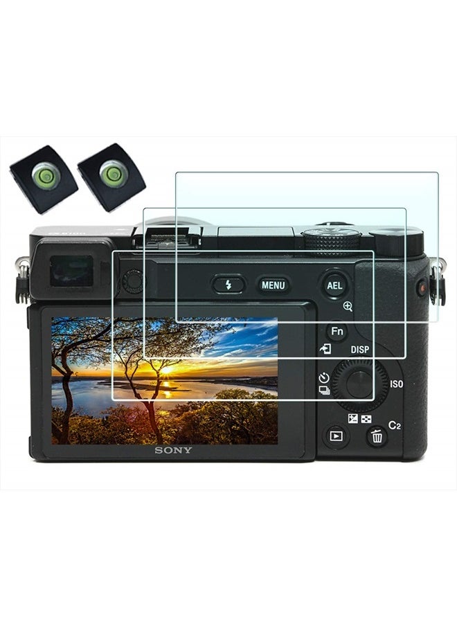 HUIPUXIANG Screen Protector for Sony Alpha A6000 A6100 A6300 A6400 A6600 A5000 Camera with Hot Shoe Cover,0.3mm High Definition 9H Hardness Optical LCD Premium Glass Protective Cover [3 Pack]  - Image 1