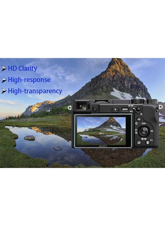 HUIPUXIANG Screen Protector for Sony Alpha A6000 A6100 A6300 A6400 A6600 A5000 Camera with Hot Shoe Cover,0.3mm High Definition 9H Hardness Optical LCD Premium Glass Protective Cover [3 Pack]  - Image 2