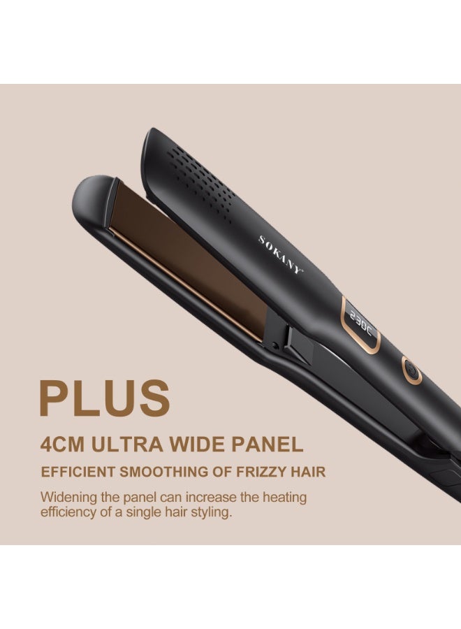 sokany Hair Straightener Keratin Ceramic with Thermo Protect Technology, Up to 230° Rapid Warming and Rapid Recovery, Ceramic Coated Plates, 360 Degree Swivel Power Cord,60 min Auto-off Protection - Image 4