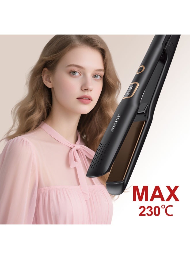 sokany Hair Straightener Keratin Ceramic with Thermo Protect Technology, Up to 230° Rapid Warming and Rapid Recovery, Ceramic Coated Plates, 360 Degree Swivel Power Cord,60 min Auto-off Protection - Image 5