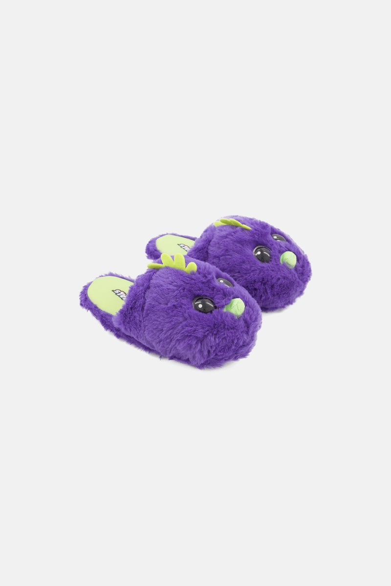 HATCHIMALS Kids Girl Slip On Slippers, Purple  - Image 1