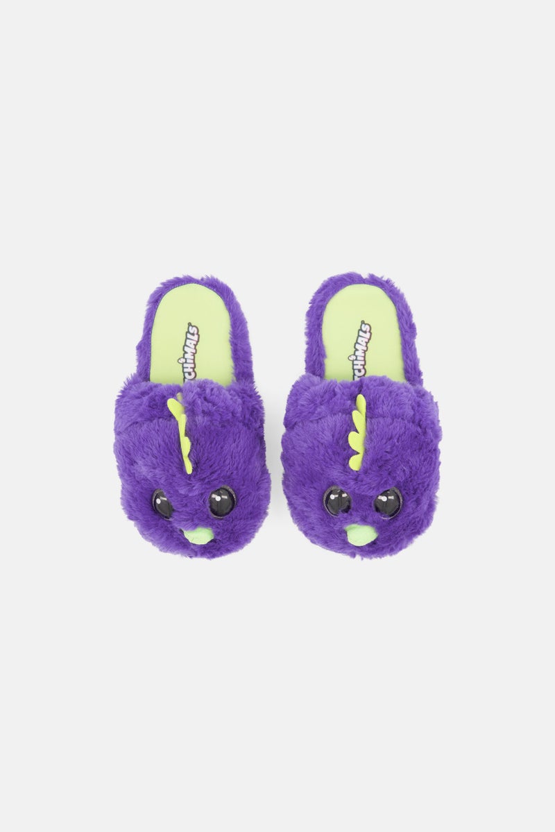 HATCHIMALS Kids Girl Slip On Slippers, Purple  - Image 4
