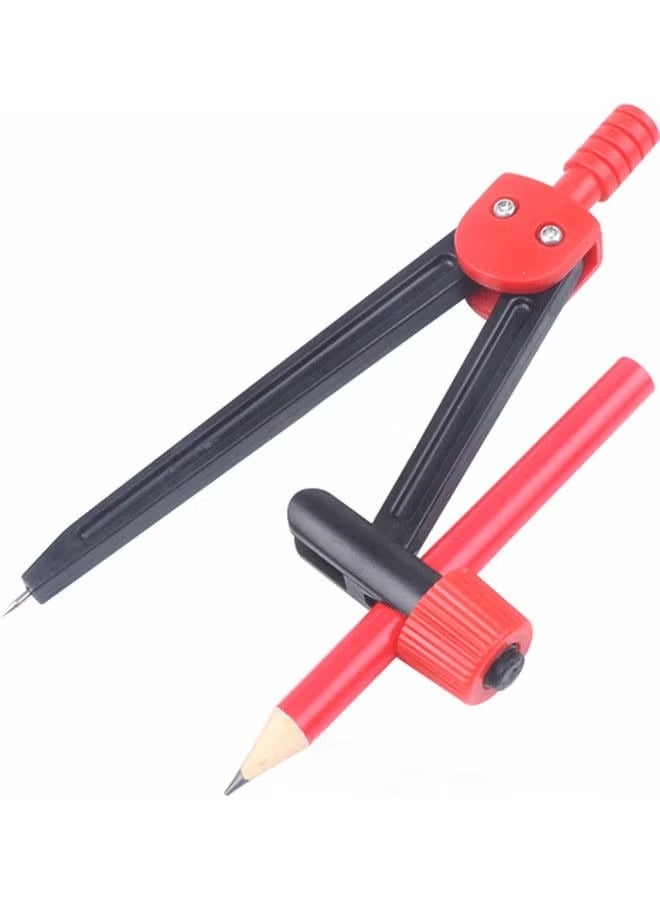 8-Piece Compass Set Math Geometry Drawing Tool Red+Black - Image 3