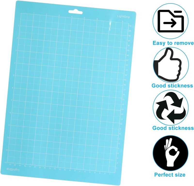 Moicstiy 4 Pcs Cutting Mat, 8.5x12Inch Reusable Adhesive Cutting Mats with Protective Film for Crafts, Cardstock, Iron On, Vinyl (Blue) - Image 4